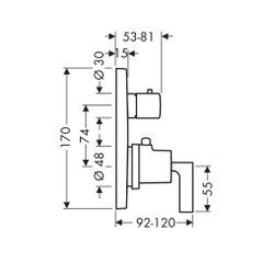 Hansgrohe AXOR Citterio Thermostat Unterputz, 29l/min, Ab- und Umstellventil, Hebel... HANSGROHE-39720990 4011097921693 (Abb. 1)