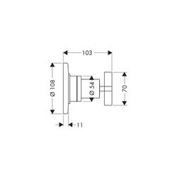 Hansgrohe AXOR Citterio Ab- und Umstellventil Trio, Quattro Unterputz DN 20, Kreuzg... HANSGROHE-39925950 4011097923185 (Abb. 1)