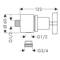 Hansgrohe AXOR Citterio Wandanschluss Stop, Rückflussverhinderer, Absperrventil, Kr... HANSGROHE-39883340 4011097922751 (Abb. 1)