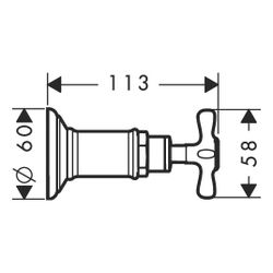 Hansgrohe AXOR Montreux Absperrventil Unterputz, Kreuzgriff, DN 15/DN 20, Edelstahl... HANSGROHE-16871800 4011097884530 (Abb. 1)