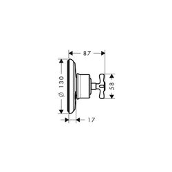 Hansgrohe AXOR Montreux Ab- und Umstellventil Trio/ Quattro Unterputz, Kreuzgriff, ... HANSGROHE-16830300 4011097975207 (Abb. 1)