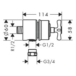 Hansgrohe AXOR Montreux Wandanschluss Stop, Rückflussverhinderer, Absperrventil , K... HANSGROHE-16882000 4011097515885 (Abb. 1)
