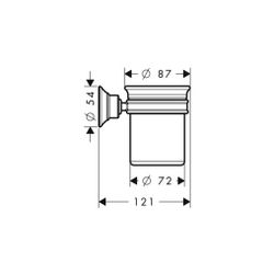 Hansgrohe AXOR Montreux Zahnputzbecher, Wandmontage, Metall/Porzellan, 106x87x121mm... HANSGROHE-42134140 4011097940243 (Abb. 1)