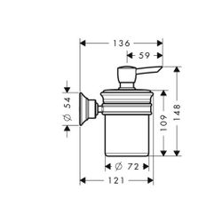Hansgrohe AXOR Montreux Lotionspender, 300ml, Metall/Porzellan, Brushed Black Chrom... HANSGROHE-42019340 4011097936970 (Abb. 1)