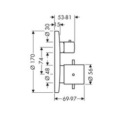 Hansgrohe AXOR Starck Thermostat Unterputz, 29l/min, Ab- und Umstellventil, Brushed... HANSGROHE-10720820 4011097863283 (Abb. 1)