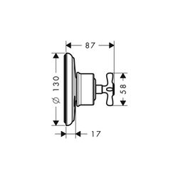Hansgrohe AXOR Montreux Ab- und Umstellventil Trio/ Quattro Unterputz, Kreuzgriff, ... HANSGROHE-16830300 4011097975207 (Abb. 1)