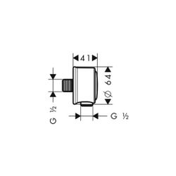 Hansgrohe AXOR Montreux Wandanschluss, Rückflussverhinderer, DN 15, G 1/2", Metall,... HANSGROHE-16884000 4011097515915 (Abb. 1)