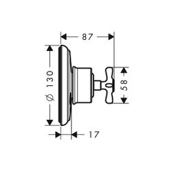 Hansgrohe AXOR Montreux Ab- und Umstellventil Trio/ Quattro Unterputz, Kreuzgriff, ... HANSGROHE-16830300 4011097975207 (Abb. 1)