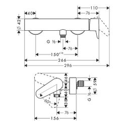 Hansgrohe AXOR Citterio M Einhebel-Brausemischer Aufputz, Keramikmischsystem, 1 Ver... HANSGROHE-34620300 4011097901541 (Abb. 1)