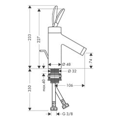 Hansgrohe AXOR Starck Classic Einhebel-Waschtischmischer 70mm, 5l/min, Zugstangen-A... HANSGROHE-10010800 4011097850016 (Abb. 1)