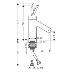 Hansgrohe AXOR Starck Classic Einhebel-Waschtischmischer 70mm, 5l/min, Ablaufgarnit... HANSGROHE-10018820 4011097850436 (Abb. 1)
