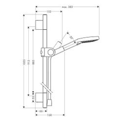 Hansgrohe AXOR Uno Brauseset 90cm, Handbrause, 15l/min, 120 3jet, Polished Red Gold... HANSGROHE-27987300 4011097846835 (Abb. 1)