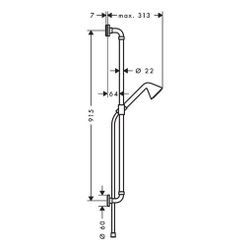 Hansgrohe AXOR Showers/Front Brauseset 90cm, Handbrause, 8,2l/min, 85 1jet EcoSmart... HANSGROHE-26023140 4011097891729 (Abb. 1)