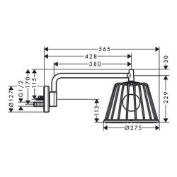 Hansgrohe AXOR LampShower/Nendo LampShower 275mm, 13l/min, 1jet, Brausearm, Polishe... HANSGROHE-26031300 4011097814025 (Abb. 1)