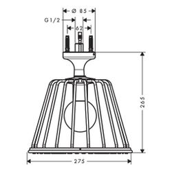 Hansgrohe AXOR LampShower/Nendo LampShower 275mm, 18l/min, 1jet, Deckenanschluss, B... HANSGROHE-26032310 4011097816043 (Abb. 1)