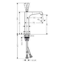 Hansgrohe AXOR Citterio E Einhebel-Waschtischmischer 190mm, Pin-Griff, Ablaufgarnit... HANSGROHE-36103310 4011097818528 (Abb. 1)