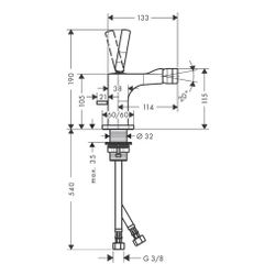 Hansgrohe AXOR Einhebel-Bidetmischer Citterio E, Pin-Griff, Zugstangen-Ablaufgarnit... HANSGROHE-36120340 4011097818771 (Abb. 1)