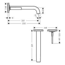 Hansgrohe AXOR Citterio E Einhebel-Waschtischmischer UP, Pin-Griff, Rosetten, Ausla... HANSGROHE-36106300 4011097826769 (Abb. 1)