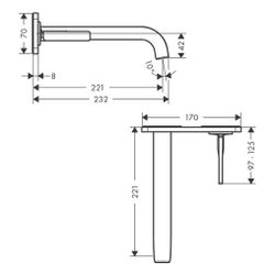 Hansgrohe AXOR Citterio E Einhebel-Waschtischmischer UP, Pin-Griff, Platte, Auslauf... HANSGROHE-36114310 4011097826837 (Abb. 1)
