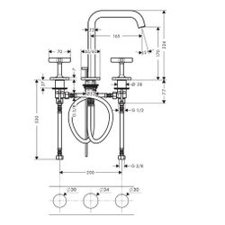 Hansgrohe AXOR Citterio E 3-Loch Waschtischarmatur ComfortZone 170, Rosetten, Zugst... HANSGROHE-36108310 4011097819198 (Abb. 1)