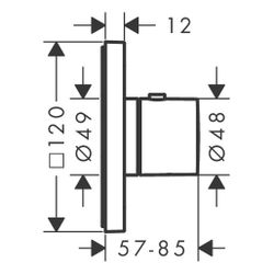Hansgrohe AXOR Citterio E Thermostat 120x120mm, UP, DN 20, Brushed Nickel... HANSGROHE-36702820 4011097905488 (Abb. 1)