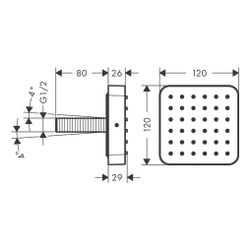 Hansgrohe AXOR Absperrventil Citterio E UP, 120x120mm, softsquare, Edelstahl Optic... HANSGROHE-36822800 4011097848921 (Abb. 1)