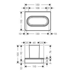Hansgrohe AXOR Universal Softsquare Zahnputzbecher, Wandmontage, Metall/Glas, Brush... HANSGROHE-42834140 4011097827889 (Abb. 1)