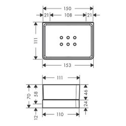 Hansgrohe AXOR Universal Softsquare Ablage 150x70mm, Glas/Metall, für Dusche, Polis... HANSGROHE-42802330 4011097823058 (Abb. 1)