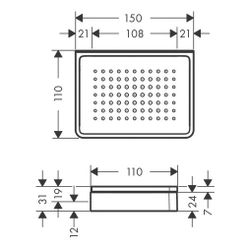 Hansgrohe AXOR Universal Softsquare Seifenschale/ Ablage,152x32x110mm, Keramik, Pol... HANSGROHE-42803990 4011097824772 (Abb. 1)