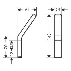 Hansgrohe AXOR Universal Softsquare Handtuchhaken,142x61mm, Metall, Edelstahl Optic... HANSGROHE-42801800 4011097822457 (Abb. 1)