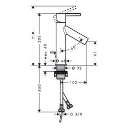 Hansgrohe AXOR Starck Einhebel-Waschtischmischer 100mm, 5l/min, Hebelgriff, Zugstan... HANSGROHE-10001820 4011097835587 (Abb. 1)