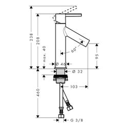 Hansgrohe AXOR Starck Einhebel-Waschtischmischer 100mm, 5l/min, Hebelgriff, Ablaufg... HANSGROHE-10003140 4011097836003 (Abb. 1)