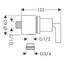 Hansgrohe AXOR Citterio Wandanschluss Stop, Rückflussverhinderer, Absperrventil, He... HANSGROHE-39882250 4011097922515 (Abb. 1)