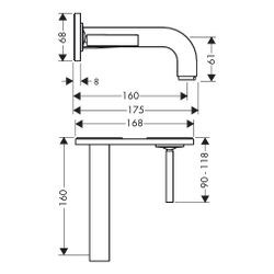 Hansgrohe AXOR Citterio Einhebel-Waschtischmischer UP 5l/min, für Wandm., Pin-Griff... HANSGROHE-39112310 4011097914916 (Abb. 1)