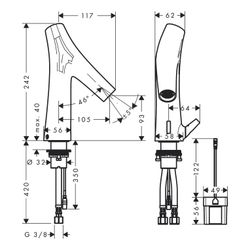 Hansgrohe AXOR Starck Organic Elektronik-Waschtischmischer, 5l/min, Temperaturregul... HANSGROHE-12171310 4011097871813 (Abb. 1)