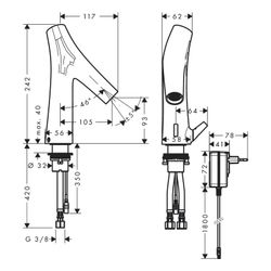 Hansgrohe AXOR Starck Organic Elektronik-Waschtischmischer, 5l/min, Temperaturregul... HANSGROHE-12173950 4011097872056 (Abb. 1)