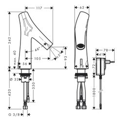 Hansgrohe AXOR Starck Organic Elektronik-Waschtischmischer, 5l/min, Temperaturvorei... HANSGROHE-12174340 4011097872216 (Abb. 1)