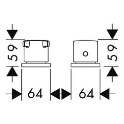 Hansgrohe 2-Loch Thermostat AXOR Citterio E Wannenrandmontage, DN 15, Edelstahl Opt... HANSGROHE-36412800 4011097904757 (Abb. 1)