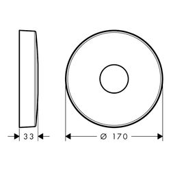 Hansgrohe AXOR Verlängerungsrosette rund 1-Loch, 170mm, 33mm, Metall, Brushed Nicke... HANSGROHE-14960820 4011097759784 (Abb. 1)