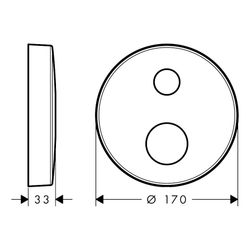 Hansgrohe AXOR Verlängerungsrosette rund 2-Loch, Mengenregulierungspfeil, 170mm, 33... HANSGROHE-14963000 4011097759838 (Abb. 1)