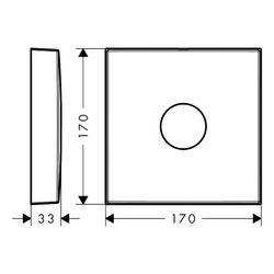 Hansgrohe AXOR Verlängerungsrosette eckig 1-Loch, 170mm, 33mm, Chrom... HANSGROHE-14964000 4011097759852 (Abb. 1)