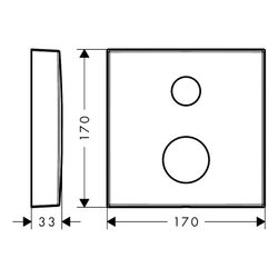 Hansgrohe AXOR Verlängerungsrosette eckig 2-Loch rot blau, quadratisch, 170mm, 33mm... HANSGROHE-14968000 4011097759890 (Abb. 1)