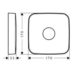 Hansgrohe AXOR Verlängerungsrosette softsquare 1-Loch, 170mm, 33mm, Edelstahl Optic... HANSGROHE-14971800 4011097877877 (Abb. 1)