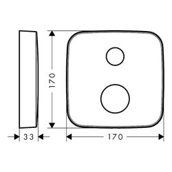 Hansgrohe AXOR Verlängerungsrosette softsquare 2-Loch, Mengenregulierungspfeil, 170... HANSGROHE-14974000 4011097759951 (Abb. 1)