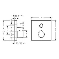 Hansgrohe AXOR Starck Organic Thermostat Unterputz, 29l/min, Ab- und Umstellventil,... HANSGROHE-12716140 4011097875200 (Abb. 1)