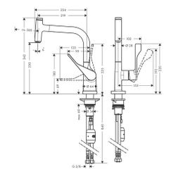 Hansgrohe AXOR Citterio Einhebel-Küchenmischer Select 230mm, 9l/min, Ausziehauslauf... HANSGROHE-39861310 4011097922355 (Abb. 1)