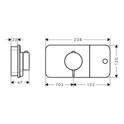 Hansgrohe AXOR One Thermostatmodul Unterputz, 24l/min, für 1 Verbraucher, Brushed R... HANSGROHE-45711310 4011097825137 (Abb. 1)