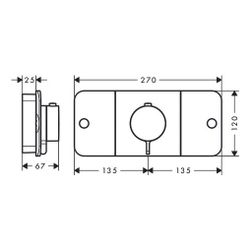 Hansgrohe AXOR One Thermostatmodul Unterputz, 30l/min, für 2 Verbraucher, Polished ... HANSGROHE-45712330 4011097824376 (Abb. 1)