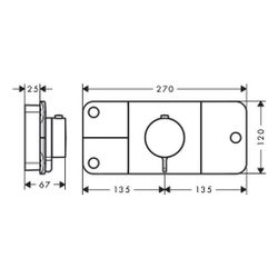 Hansgrohe AXOR One Thermostatmodul Unterputz, 30l/min, für 3 Verbraucher, Brushed N... HANSGROHE-45713820 4011097824185 (Abb. 1)