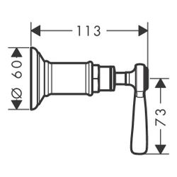 Hansgrohe AXOR Montreux Absperrventil Unterputz, Hebelgriff, DN 15/DN 20, Polished ... HANSGROHE-16872990 4011097884714 (Abb. 1)